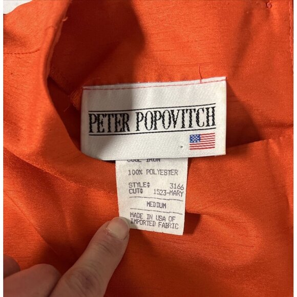 Peter Popovitch Satin 3 pc Suit Set Jacket, Top & Pants Pink & Orange Medium/Sma - Picture 12 of 16